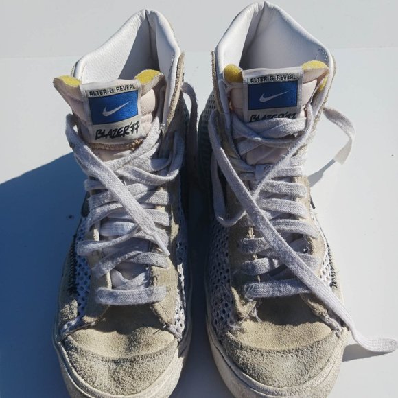 Nike Size 6.5 White Yellow High Cut Men's Shoes Kids - Picture 3 of 14